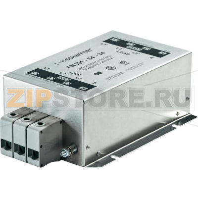 Фильтр сетевой 8 А, 3 фазы, 520 В/AC, 217x150x65 мм, 1 шт Schaffner FN 351H-8-29 