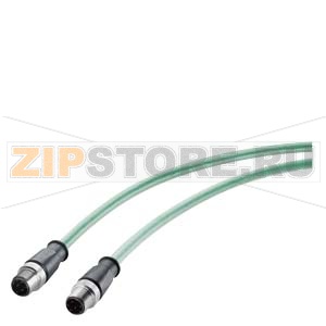 IE Robust Connecting Cable M12-180/M12-180, IP69, pre-assembled IE FC Robust Food Cable GP 2x2, with 2 M12 connectors (D-coded) Length 2.0 m Siemens 6XV1881-5AH20 