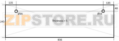 DOOR GLASS FOR OVEN 816x245x5 mm 