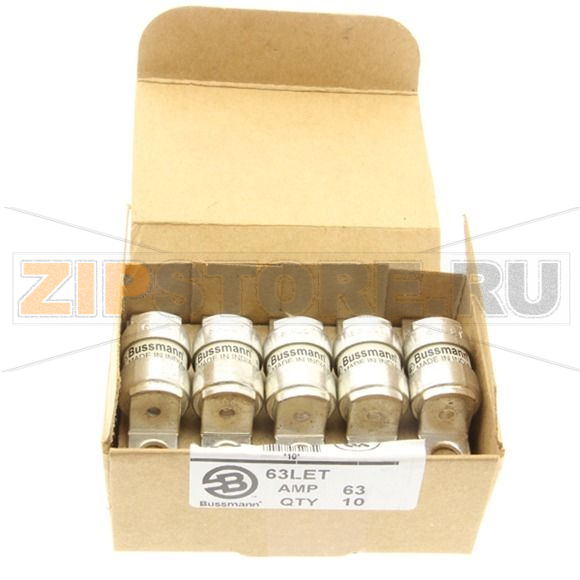 Предохранитель, 63 A, AC 240 В, DC 150 В, 200 кА, BS88, 18x56 мм, aR, BS Eaton 63AMP 240V AC BS88 