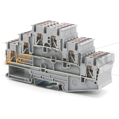 Клемма проходная Push-in, серая CHIKU RPV 2,5-3L 