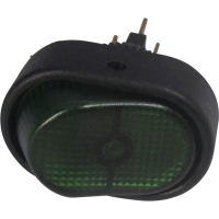 Переключатель автомобильный 12 В/DC, 30 А, 1 x выкл/вкл, зеленый TRU Components TC-R13-133B-SQ