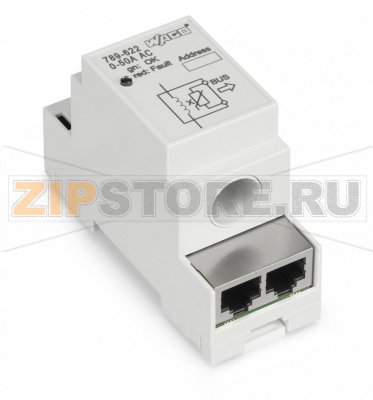 Блок формирования сигнала тока; Токовый входной сигнал: 50 AAC; Modbus RTU; Напряжение питания: 24 В пост. тока; Ширина модуля: 35 мм Wago 789-622 