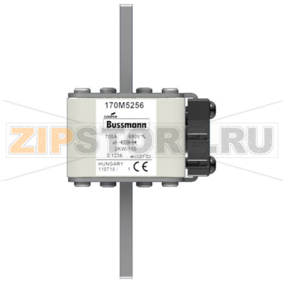 Предохранитель, 700 A, AC 690 В, 100 кА, size 2, 61x77x138 мм, aR, IEC Eaton FUSE 700A 690V 2KW 