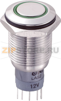 Кнопка антивандальная 250 В/AC, 3 А, 1 x вкл/вкл, без фиксации, IP67, 1 шт TRU Components LAS2GQF-11E/G/12V/S/P 