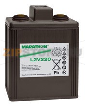 Marathon L2/220  Аккумулятор Marathona  L2/220 Характеристики: Напряжение - 2 В; Емкость - 220 Ач; Габариты: длина 208 мм, ширина 135 мм, высота 282 мм, вес: 16  кг