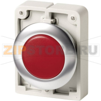 Оповещатель световой плоский, круглый, хромированный, красный 1 шт Eaton M30C-FL-R