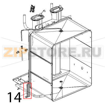 Staffa zincata sostegno muffola Unox XBC 815G Staffa zincata sostegno muffola Unox XBC 815GЗапчасть на деталировке под номером: 14