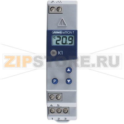 Термостат цифровой, тип: KTY, от -200 до +600°C, 10 А, 90x22.5х61.6, 1 шт JUMO eTRON T 