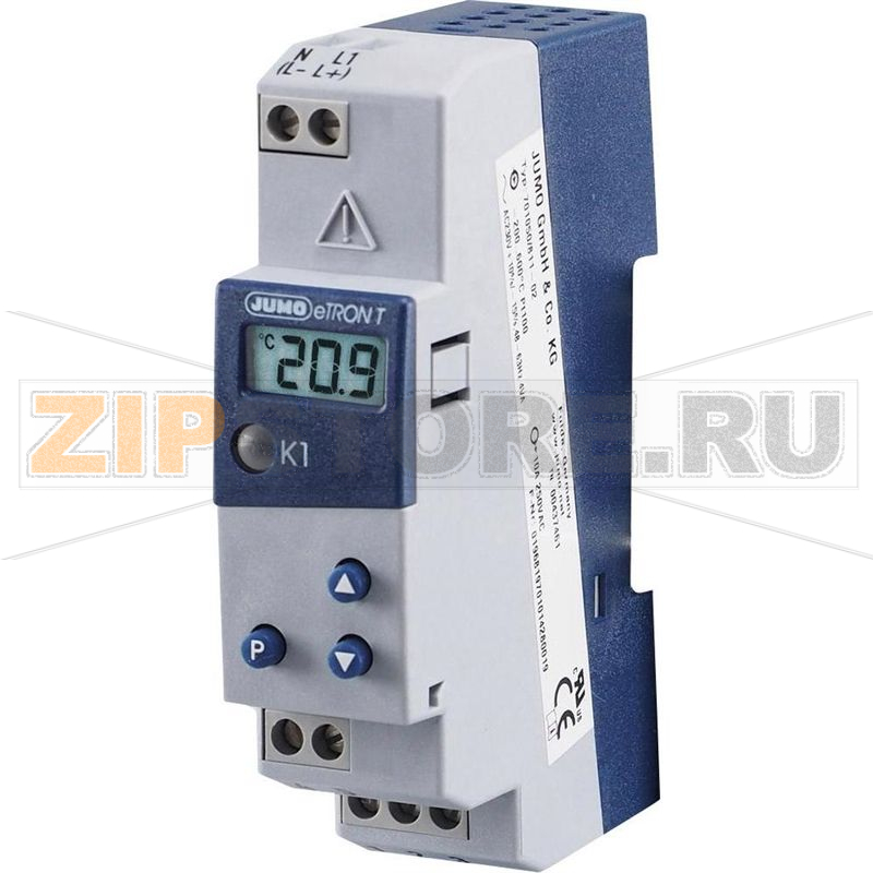 Термостат цифровой, тип: KTY, от -200 до +600°C, 10 А, 90x22.5х61.6, 1 шт JUMO eTRON T 