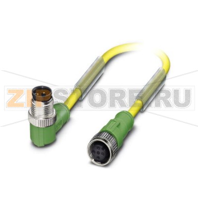Кабель для датчика / исполнительного элемента Phoenix Contact SAC-4P-M12MR/3,0-PUR/M12FS D 4-полюсн., PUR/ПВХ, желтый RAL 1021, Штекеры угловой M12, А-кодирование, к Гнездо прямое M12, А-кодирование, Длина кабеля: 3 м, DESINA.Минимальный заказ: 5 шт.Упаковка: 5 шт.