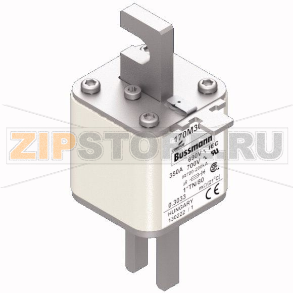 Предохранитель, 350 A, AC 690 В, 200 кА, DIN 1, 45x58x104 мм, aR, DIN, IEC Eaton FUSE 350A 690V 