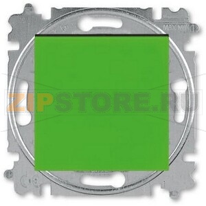 Выключатель одноклавишный, зелёный/дымчатый чёрный ABB 2CHH590145A6067 