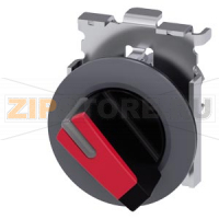 АКТУАТОР ПОВОРОТНОГО ПЕРЕКЛЮЧАТЕЛЯ С ВОЗМОЖНОСТЬЮ ПОДСВЕТКИ, 30MM, КРУГЛ., МЕТАЛЛ МАТОВЫЙ, РУКОЯТКА КОРОТКАЯ ЧЁРНАЯ С КРАСНОЙ ВСТАВКОЙ, ПЛОСКОЕ ФРОНТАЛЬНОЕ КОЛЬЦО, 2 КОММУТАЦИОННЫХ ПОЛОЖЕНИЯ: O-I, С ФИКСАЦИЕЙ, УГОЛ ПОВОРОТА РУКОЯТКИ 90 ГРАД. : 10:30Ч./13: