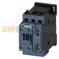 Cont., AC-3, 5.5 kW / 400 V, 1 NO + 1 NC, AC 600 V, 60 Hz, 3-pole, size S0 screw terminal Siemens 3RT2024-1AT60