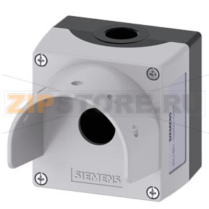 Корпус командных устройств, 22 мм, кругл., материал корпуса: металл, верхняя часть корпуса, цвет: серый, с защитным ободом на 5 навесных замков и диаметр грибка 60 мм, 1 командный пункт, без комплектации, монтаж на полу, вверху и внизу по 1 x M20 Siemens 