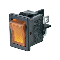 Переключатель клавишный 250 В/AC, 6 А, 2 x выкл/вкл, жёлтый, 1 шт SCI R13-73C-02