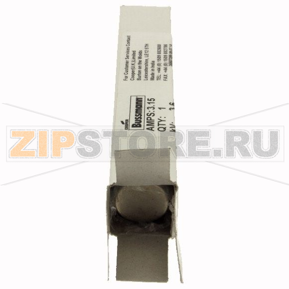 Предохранитель VT, 6.3 A, AC 3.6 kV, 50 кА, 25.4x142 мм, BS, IEC 5/16" BSW Eaton 3.6KV 6.3AMP 1" 