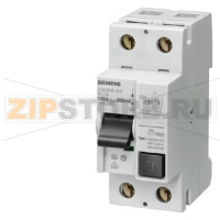 УСТРОЙСТВО ЗАЩИТНОГО ОТКЛЮЧЕНИЯ ТИП=А Iном.=100А 2-ПОЛЮСНОЕ Iодн.=30мА Uном.=230В АС ШИРИНА=2,5 МОД. УСТ.ГЛУБИНА=70 ММ Siemens 5SM3318-6KK