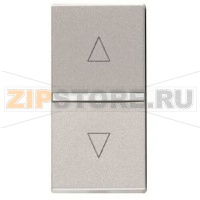 Механизм выключателя жалюзи кнопочный, без фиксации, одномодульный, серебристый ABB 2190.00