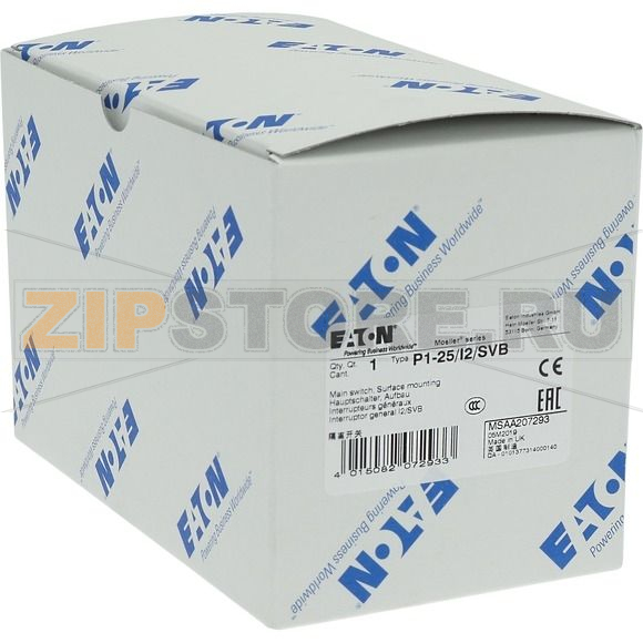 Выключатели главные, P1, 25 A, 3-полюсн Eaton P1-25/I2/SVB 