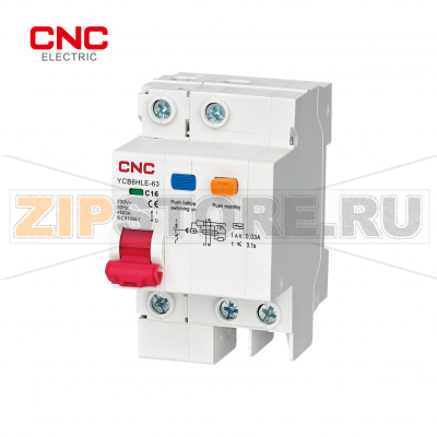 Дифавтомат 1 A, 4500 A, 30 мА, 230 В, 50 Гц CNC Electric A000347 