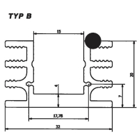 Радиатор 6.5 К/Вт, 37.5x32x20 мм, TO-220, TO-126 Fischer Elektronik SK 76 37,5 SA