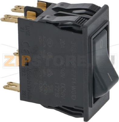 BIPOLAR SWITCH BLACK 20A 240V 