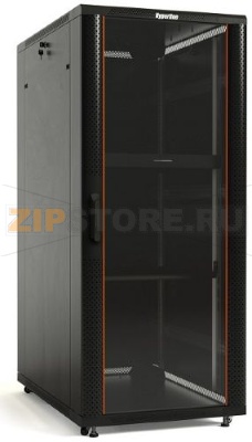 Hyperline TTB-4281-AS-RAL9004 Шкаф напольный 19-дюймовый, 42U, 2055x800х1000 мм (ВхШхГ), передняя стеклянная дверь со стальными перфорированными боковинами, задняя дверь сплошная, ручка с замком, крыша нового типа, цвет черный, разобранный 