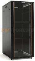 Hyperline TTB-4281-AS-RAL9004 Шкаф напольный 19-дюймовый, 42U, 2055x800х1000 мм (ВхШхГ), передняя стеклянная дверь со стальными перфорированными боковинами, задняя дверь сплошная, ручка с замком, крыша нового типа, цвет черный, разобранный