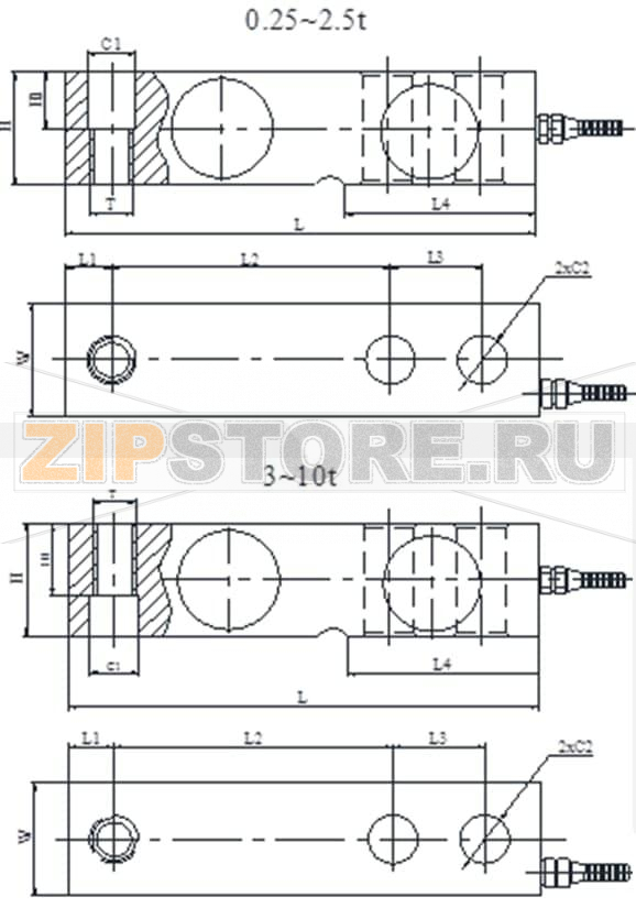 Тензодатчик с модулем Keli SQB 1500kg 