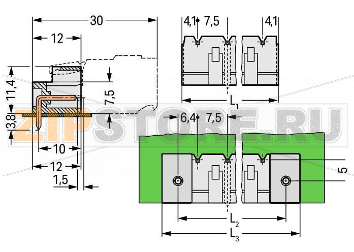 MCS MIDI Вилка THT; 1.2 x 1.2 mm solder pin; угловые; 100% защита от неправильного подсоединения; Шаг контактов 7,5 мм; 12-пол.; светло-серые Wago 721-872/001-000 Исполнение с выводами под запрессовку обеспечивает крепление к печатной плате без пайки100% защита от неправильного подсоединенияВозможны варианты кодировки...