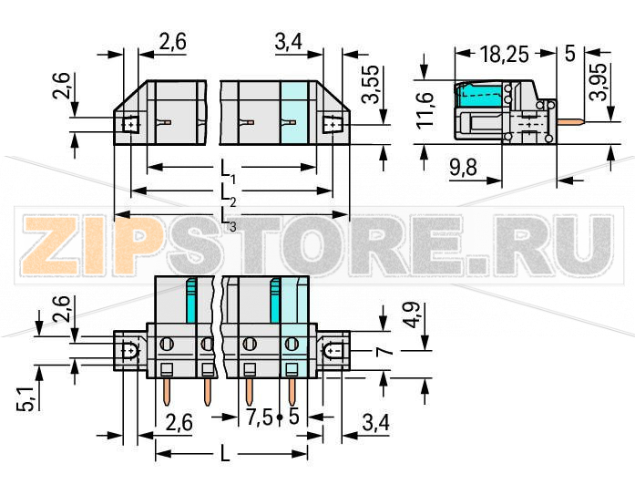 MCS MIDI Розетка под пайку THT; 0.6 x 1.0 mm solder pin; угловые; 100% защита от неправильного подсоединения; зажимное кольцо; Шаг контактов 7,5 мм; 6-пол.; светло-серые Wago 722-736/031-000 Встроенные тестовые порты для тестовых штекеров O 2 ммДля соединений "провод-провод" и "плата-провод"Выходы под печатные платы с защитой от касанияЛегко идентифицируемые входы и выходы печатной платы100% защита от неправильного подсоединенияВозможны варианты кодировки...