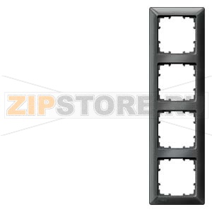 DELTA LINE ЧЕРНЫЙ МЕТАЛЛИК РАМКА 4-МЕСТНАЯ 293X80MM Siemens 5TG2554-6 