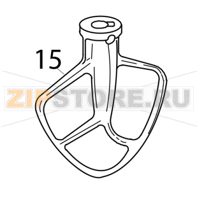 Beater flat KitchenAid 5K45SSEWH Beater flat KitchenAid 5K45SSEWHЗапчасть на деталировке под номером: 15