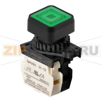 Выключатель кнопочный, Ø отверстия: 22/25 мм Autonics S2PRS-P3GBD 