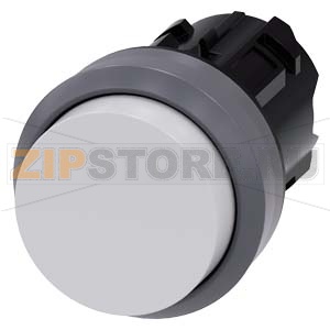 АКТУАТОР КНОПКИ, 22MM, КРУГЛ., ПЛАСТИК С МЕТАЛЛИЧЕСКИМ ФРОНТАЛЬНЫМ КОЛЬЦОМ, КНОПКА БЕЛАЯ ВЫСТУПАЮЩАЯ БЕЗ ФИКСАЦИИ, С ГРАВИРОВКОЙ ЛАЗЕРОМ, НИЖНИЙ РЕГИСТР Siemens 3SU1030-0BB60-0AA0-Z&amp;nbsp;Y12 