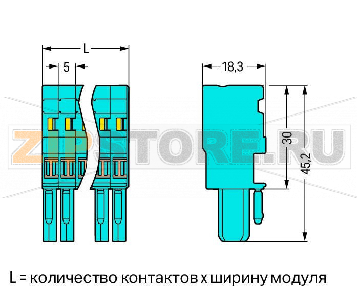 1-проводниковая розетка; 4 mm; 1-пол.; 4,00 mm; синие Wago 769-101/000-006 