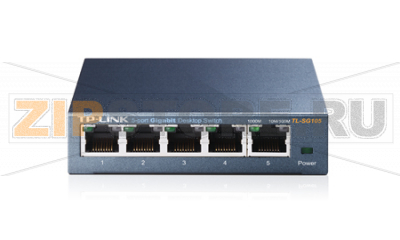 TP-Link TL-SG105. 5-портовый настольный гигабитный коммутатор, 5 портов RJ45 10/100/1000 Мбит/с, металлический корпус 