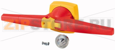 Рукоять D-типа, монтаж на дверь, под ось 14х14, красно-желтая Eaton K6DR/P 