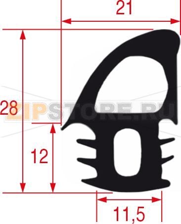 УПЛОТНИТЕЛЬ ДВЕРИ ПЕЧИ 2520MM 