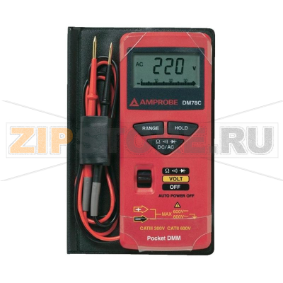 Мультиметр цифровой, карманный, CAT II 600 V, CAT III 300 В Beha Amprobe DM78C 