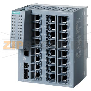 SCALANCE XC224 managed Layer 2 IE switch; IEC 62443-4-2 certified; 24x 10/100 Mbps RJ45 ports 1x console port, diagnostics LED; redundant power supply; temp. range -40 &amp;#176;C to +70 &amp;#176;C; mounting: DIN rail/S7 mounting rail/wall Office redundancy func 