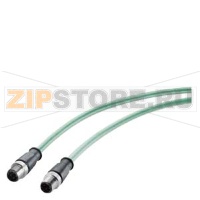 IE Robust Connecting Cable M12-180/M12-180, IP69, pre-assembled IE FC Robust Food Cable GP 2x2, with 2 M12 connectors (D-coded) Length 3.0 m Siemens 6XV1881-5AH30