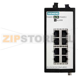 Компактный коммутатор i800 для особых условий эксплуатации, шифрование 128-бит, 8 медных 100Мбит/с портов, опционально управляемый или неуправляемый. Siemens 6GK6008-0AS20-0... 