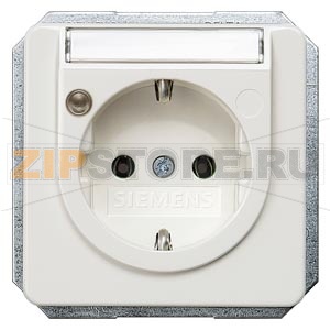 DELTA PROFIL ТИТАНОВО-БЕЛЫЙ РОЗЕТКА SCHUKO 10A DC/ 16A AC 250V С БЕЗРЕЗЬБОВЫМИ КОНТАКТНЫМИ ЗАЖИМАМИ С ИНДИКАЦИЕЙ СТАТУСА И ПОЛЕМ ДЛЯ НАДПИСИ 65Х65 ММ Siemens 5UB1472 