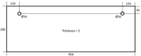 DOOR GLASS FOR OVEN 816x290x5 mm