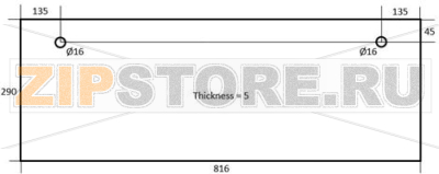 DOOR GLASS FOR OVEN 816x290x5 mm 