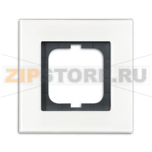 Рамка одноместная, белое стекло ABB 3836.66 