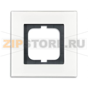 Рамка одноместная, белое стекло ABB 3836.66 